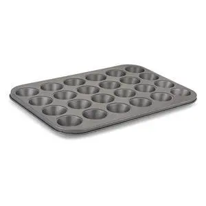 24-Cup Mini Muffin Pan - Non-Stick Carbon Steel Mini Cupcake Pan - Heavy Duty Metal Baking Tray, Warp-Resistant, PFOA Free & Dishwasher Safe 24-Cup Mini Muffin Pan - Non-Stick Carbon Steel Mini Cupcake Pan - Heavy Duty Metal Baking Tray, Warp-Resistant, PFOA Free & Dishwasher Safe
