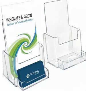 252922-2PK Counter Trifold Brochure Holder with Business Card Pocket, 2-Pack, Clear 252922-2PK Counter Trifold Brochure Holder with Business Card Pocket, 2-Pack, Clear