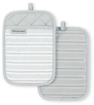 Albany Pot Holder 2-Pack Set, Matte Grey, 7"x10" Albany Pot Holder 2-Pack Set, Matte Grey, 7"x10"