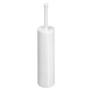 Compact Toilet Brush and Holder, White Compact Toilet Brush and Holder, White