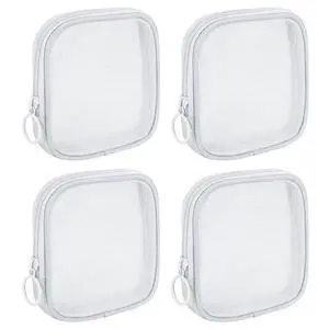 4 Pieces Mini Zipper Nylon Mesh Pouch, Mesh Cosmetic Bags Makeup Bags, Multipurpose Travel Toiletry Bags for Office Supplies and Travel Accessories (White, S) 4 Pieces Mini Zipper Nylon Mesh Pouch, Mesh Cosmetic Bags Makeup Bags, Multipurpose Travel Toiletry Bags for Office Supplies and Travel Accessories (White, S)