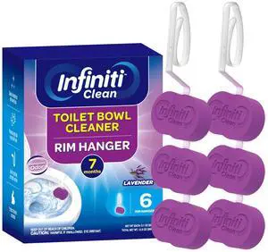 Toilet Bowl Cleaner Rim Hanger, 6 Count Automatic Bowl Toilet Cleaner, Cleans and Freshens Toilet Bowl, 7 Month (Lavender) Toilet Bowl Cleaner Rim Hanger, 6 Count Automatic Bowl Toilet Cleaner, Cleans and Freshens Toilet Bowl, 7 Month (Lavender)