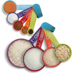Color 9-Piece Measuring Cups and Spoons Set, Set of 9 Color 9-Piece Measuring Cups and Spoons Set, Set of 9