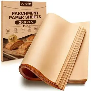 200 PCS Unbleached Parchment Paper for Baking, Non Stick Brown Baking Sheets, Precut Parchment Paper Sheets for Cooking, Air Fryer, Oven (9" x 13") 200 PCS Unbleached Parchment Paper for Baking, Non Stick Brown Baking Sheets, Precut Parchment Paper Sheets for Cooking, Air Fryer, Oven (9" x 13")