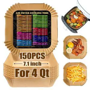 Air Fryer Liners 4QT for Chefman Air Fryer, Airfryer Liners Disposable 7.1 Inch Air Fryer Paper Liners for Instant Pot Vortex Plus 4QT Air Fryers, 150PCS Air Fryer Liners 4QT for Chefman Air Fryer, Airfryer Liners Disposable 7.1 Inch Air Fryer Paper Liners for Instant Pot Vortex Plus 4QT Air Fryers, 150PCS