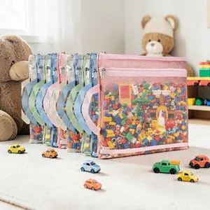 10 Pack Colored Mesh Zipper Pouch Bags, Breathable See Through A4 Pouch with Handle for School Games & School Supplies, Double-Layer Nylon Puzzle, Building Block Sets, Toy Storage & Organization 10 Pack Colored Mesh Zipper Pouch Bags, Breathable See Through A4 Pouch with Handle for School Games & School Supplies, Double-Layer Nylon Puzzle, Building Block Sets, Toy Storage & Organization