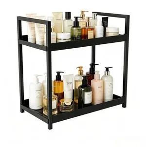 Bathroom Counter Organizer, Bathroom Organizers and Storage Countertop, 2 Tier Black Counter Shelf for Vanity Tables, Dresser, Makeup Bathroom Counter Organizer, Bathroom Organizers and Storage Countertop, 2 Tier Black Counter Shelf for Vanity Tables, Dresser, Makeup