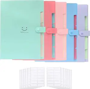 Expanding File Organizer 5 Pack Accordion Folders with 168 Labels, Snap Closure, A4/Letter Size, Portable Document Storage for Home, Office & School Expanding File Organizer 5 Pack Accordion Folders with 168 Labels, Snap Closure, A4/Letter Size, Portable Document Storage for Home, Office & School