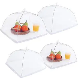 4 Pcs Mesh Food Cover Tent Large and Tall Umbrella Food Screen Covers for Outside Pop-up Mesh Reusable Food Nets for Parties Picnics Outdoor BBQs Collapsible (2 Pcs 17"x17", 2 Pcs 14"x14") 4 Pcs Mesh Food Cover Tent Large and Tall Umbrella Food Screen Covers for Outside Pop-up Mesh Reusable Food Nets for Parties Picnics Outdoor BBQs Collapsible (2 Pcs 17"x17", 2 Pcs 14"x14")
