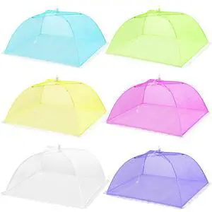 6 Pack Colored Pop-Up Mesh Food Cover Tent for Outside,17 Inches Reusable and Collapsible Outdoor Food Covers Net for Party Picnic, BBQ, Camping, Gardening 6 Pack Colored Pop-Up Mesh Food Cover Tent for Outside,17 Inches Reusable and Collapsible Outdoor Food Covers Net for Party Picnic, BBQ, Camping, Gardening