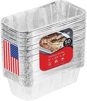 Aluminum Pans Mini Loaf Pans (50 Pack) 1 Lb Aluminum Foil Tin Pans, Small Loaf Pans 1 Pound Disposable Baking Pans Perfect for Baking Cakes, Bread Loaves - 6 x 3.5 x 2 Aluminum Pans Mini Loaf Pans (50 Pack) 1 Lb Aluminum Foil Tin Pans, Small Loaf Pans 1 Pound Disposable Baking Pans Perfect for Baking Cakes, Bread Loaves - 6 x 3.5 x 2