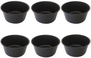 6PCS Carbon Steel Popover Pans, Nonstick Mini Yorkshire Pudding Pan, Muffin Cupcake Pans, Individual Egg Tart Molds, Baking Round Cake Cup - Black (3.1" x 1.4") 6PCS Carbon Steel Popover Pans, Nonstick Mini Yorkshire Pudding Pan, Muffin Cupcake Pans, Individual Egg Tart Molds, Baking Round Cake Cup - Black (3.1" x 1.4")