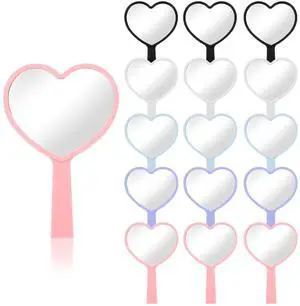 15 Pcs Heart Shaped Handheld Mirror Small Travel Makeup Mirrors with Handle Mini Heart Bulk Plastic Cosmetic Gift for Women (Bright Color) 15 Pcs Heart Shaped Handheld Mirror Small Travel Makeup Mirrors with Handle Mini Heart Bulk Plastic Cosmetic Gift for Women (Bright Color)