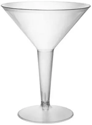 Plastic Two Piece 8-Ounce Martini Glasses/Party Cups, Clear, 20 Count Plastic Two Piece 8-Ounce Martini Glasses/Party Cups, Clear, 20 Count