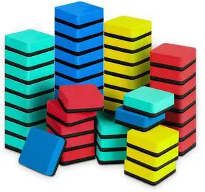 Dry Erase Markers, 48 Pack Magnetic Whiteboard & Chalkboard Cleaners, Small Magnetic Erasers Dry Erase Markers, 48 Pack Magnetic Whiteboard & Chalkboard Cleaners, Small Magnetic Erasers