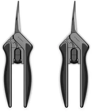6.6 Stainless Steel Curved Pruning Shear 2-Pack, Lightweight Ergonomic Design, Curved Precision Blades with Nonstick Teflon Coating for Gardening, Hydroponics, Grow Tents 6.6 Stainless Steel Curved Pruning Shear 2-Pack, Lightweight Ergonomic Design, Curved Precision Blades with Nonstick Teflon Coating for Gardening, Hydroponics, Grow Tents