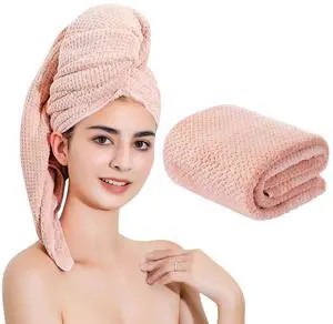 Microfiber Hair Towel Quick Dry Hair Towel Hair Drying Towels Suitable for All Kinds of Hair Ultra Absorbent Long and Thick Hair 24X48inch Lotus Root Pink (1pcs) Microfiber Hair Towel Quick Dry Hair Towel Hair Drying Towels Suitable for All Kinds of Hair Ultra Absorbent Long and Thick Hair 24X48inch Lotus Root Pink (1pcs)