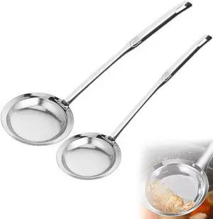 Fine Mesh Stainless Steel Sieve Colander(2 Pack, Large+Small), Mesh Strainer for Cooking Oil, Skimmer Spoon Filte Grease Foam, Food Strainer Kitchen Gadgets Fine Mesh Stainless Steel Sieve Colander(2 Pack, Large+Small), Mesh Strainer for Cooking Oil, Skimmer Spoon Filte Grease Foam, Food Strainer Kitchen Gadgets