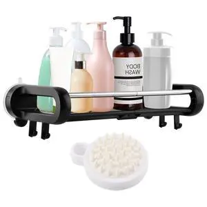 Suction Cup Shower Shelf, Rustproof Suctions Showers Organizer, Storage Suction Powerful Max Hold 22lbs, No Drilling Shelves for Bathroom Storage & Home Decor(COLOR:black) Suction Cup Shower Shelf, Rustproof Suctions Showers Organizer, Storage Suction Powerful Max Hold 22lbs, No Drilling Shelves for Bathroom Storage & Home Decor(COLOR:black)