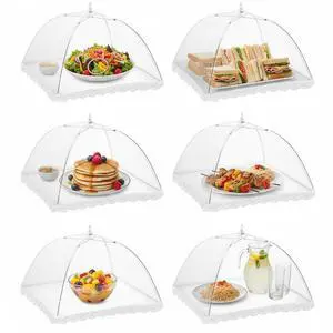 6 Pack Mesh Food Covers 17 Inch, White Pop-Up Food Tents, Collapsible Umbrella Screen Covers for Parties, BBQs, Picnics, Outdoor Camping Dining, Reusable Fly Cover 6 Pack Mesh Food Covers 17 Inch, White Pop-Up Food Tents, Collapsible Umbrella Screen Covers for Parties, BBQs, Picnics, Outdoor Camping Dining, Reusable Fly Cover