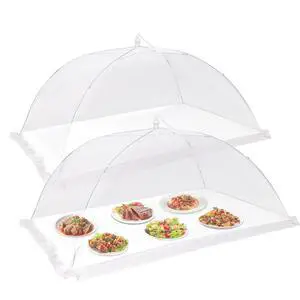 2 PCS Extra Large Food Covers Nets for Outside40"X24"umbrella Mesh Screen Covers for Outside Pop-Up Mesh Reusable and Collapsible Food Nets for Parties Picnics Outdoor BBQS 2 PCS Extra Large Food Covers Nets for Outside40"X24"umbrella Mesh Screen Covers for Outside Pop-Up Mesh Reusable and Collapsible Food Nets for Parties Picnics Outdoor BBQS