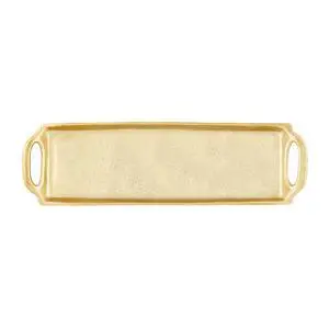 Serving Tray with Handles Rectangular Aluminum Platter, Small, Gold Serving Tray with Handles Rectangular Aluminum Platter, Small, Gold