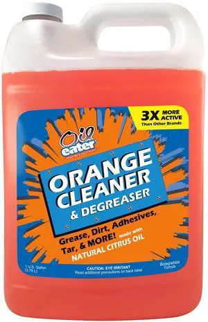 Orange Cleaner Degreaser, 1-Gallon Concentrate for Oil Removal, Grease Stains and Heavy Duty Automotive, Outdoor, Floor Cleaning, Grease & Gunk Orange Cleaner Degreaser, 1-Gallon Concentrate for Oil Removal, Grease Stains and Heavy Duty Automotive, Outdoor, Floor Cleaning, Grease & Gunk