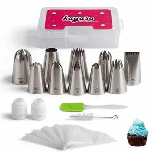 Cake Decorating Icing Piping Tip Set, 10 X-large Decorating Tips Stainless Steel Plus 20 Disposable Pastry Bags Cake Decorating Icing Piping Tip Set, 10 X-large Decorating Tips Stainless Steel Plus 20 Disposable Pastry Bags