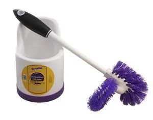 Compact Bathroom Cleaning Brush with Stiff Bristles and Hygienic Plastic Stand Deep Cleaning Toilet Bowl Brush System Compact Bathroom Cleaning Brush with Stiff Bristles and Hygienic Plastic Stand Deep Cleaning Toilet Bowl Brush System