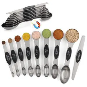 Measuring Spoon Set of 9 Magnetic Measuring Spoons Dual Sided Stainless Steel Measuring Spoons Stackable Nesting Tablespoon Teaspoon, Fits in Spice Jars, for Dry or Liquid Ingredients Measuring Spoon Set of 9 Magnetic Measuring Spoons Dual Sided Stainless Steel Measuring Spoons Stackable Nesting Tablespoon Teaspoon, Fits in Spice Jars, for Dry or Liquid Ingredients