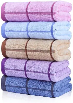 5 Pack Premium Cotton Hand Towels - Ultra Soft & Absorbent 13x29 Inch Bath & Face Towels - Elegant Line Design for Bathroom, Kitchen, Gym, Spa - Perfect Guest Towels for Home & Luxury Hotels 5 Pack Premium Cotton Hand Towels - Ultra Soft & Absorbent 13x29 Inch Bath & Face Towels - Elegant Line Design for Bathroom, Kitchen, Gym, Spa - Perfect Guest Towels for Home & Luxury Hotels