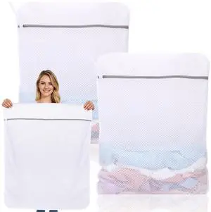 2 Pack XXX-Large Mesh Laundry Bags for Delicates, 35 x 43 Inches Reusable Laundry Bag Durable Wash Bags for Washing Machine for College, Family, Travel, Storage 2 Pack XXX-Large Mesh Laundry Bags for Delicates, 35 x 43 Inches Reusable Laundry Bag Durable Wash Bags for Washing Machine for College, Family, Travel, Storage