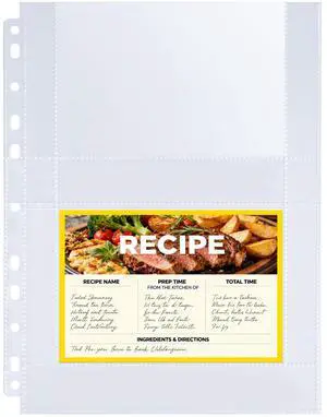 60 Pack 240 Pockets 4x6 Recipe Card Sleeves,3 Ring Binder Recipe Card Protector Pages,Double Sided 2 Pocket Refill Sheets for Recipe Book, 8.5x11 Inch Top Loading Clear Sleeve Sheets 60 Pack 240 Pockets 4x6 Recipe Card Sleeves,3 Ring Binder Recipe Card Protector Pages,Double Sided 2 Pocket Refill Sheets for Recipe Book, 8.5x11 Inch Top Loading Clear Sleeve Sheets
