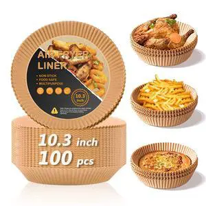 Air Fryer Liners for Chefman 8qt, Airfryer Liners Round Disposable 10.3 Inch Large Air Fryer Paper Liners Non-stick Oil Resistant, Waterproof, Food Grade Air Fryer Parchment Paper Liners Air Fryer Liners for Chefman 8qt, Airfryer Liners Round Disposable 10.3 Inch Large Air Fryer Paper Liners Non-stick Oil Resistant, Waterproof, Food Grade Air Fryer Parchment Paper Liners