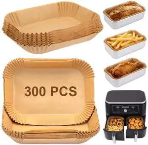300 Pcs Air Fryer Liners Disposable Parchment Baking Paper Liner Rectangle Non-stick Accessories for Loaf Pan, Air Fryer & Oven, 8.6 x 5.5 Inch, Brown 300 Pcs Air Fryer Liners Disposable Parchment Baking Paper Liner Rectangle Non-stick Accessories for Loaf Pan, Air Fryer & Oven, 8.6 x 5.5 Inch, Brown
