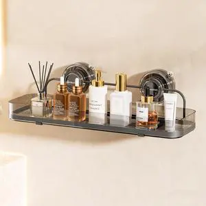 Suction Cup Shower Caddy, Wall Mounted No Drilling Bathroom Shower Organizers Storage Rack, Removable Shelves for Inside the Shower, Black Suction Cup Shower Caddy, Wall Mounted No Drilling Bathroom Shower Organizers Storage Rack, Removable Shelves for Inside the Shower, Black