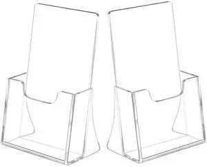 Acrylic Brochure Holder for 4 Trifold Pages, 50% Thicker Countertop Acrylic Literature Holder Plastic Flyer Display Stand for Magazine, Pamphlet, Booklets, Menu, Journals, 2 Pack Acrylic Brochure Holder for 4 Trifold Pages, 50% Thicker Countertop Acrylic Literature Holder Plastic Flyer Display Stand for Magazine, Pamphlet, Booklets, Menu, Journals, 2 Pack