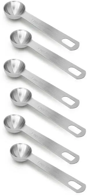 6 PCS 1 Teaspoon(5 mL | 5 cc | 1 Tsp | 1/3 Tablespoon) Stainless Steel Single Measuring Spoon, Easy to Use and Easy to Wash Metal Measuring Spoons Kitchen Gadgets for Cooking & Baking 6 PCS 1 Teaspoon(5 mL | 5 cc | 1 Tsp | 1/3 Tablespoon) Stainless Steel Single Measuring Spoon, Easy to Use and Easy to Wash Metal Measuring Spoons Kitchen Gadgets for Cooking & Baking