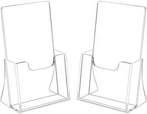 2 Pack 4 inch Wide Acrylic Brochure Holders for Pamphlets, Cards, Brochures, Magazines, Literature, Pamphlets Display Stand for Countertop 2 Pack 4 inch Wide Acrylic Brochure Holders for Pamphlets, Cards, Brochures, Magazines, Literature, Pamphlets Display Stand for Countertop