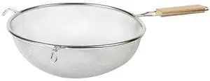 IMU-71195 10" Stainless Steel Strainer with Wood Handle IMU-71195 10" Stainless Steel Strainer with Wood Handle
