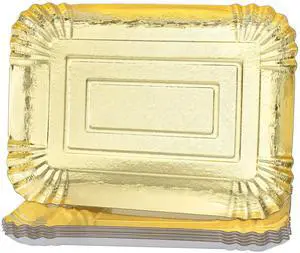 10 PCS Gold Rectangle Trays, Heavy Duty Disposable Paper Cardboard for Platters, for Elegant Dessert Table Serving Parties, Cupcake Display, Birthday Party, Christmas, Weddings 10 PCS Gold Rectangle Trays, Heavy Duty Disposable Paper Cardboard for Platters, for Elegant Dessert Table Serving Parties, Cupcake Display, Birthday Party, Christmas, Weddings