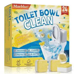 Toilet Bowl Cleaner Tablets Lots of Foam Deodorizer & Septic Safe, Odor Eliminator, Stain Remover for Long-Lasting Freshness,No Harsh Chemicals, Fresh Lemon Scent 24 Pack Toilet Bowl Cleaner Tablets Lots of Foam Deodorizer & Septic Safe, Odor Eliminator, Stain Remover for Long-Lasting Freshness,No Harsh Chemicals, Fresh Lemon Scent 24 Pack