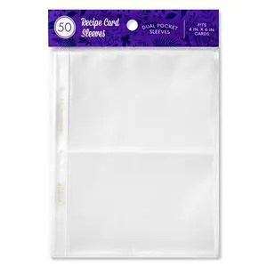 Binder Page Protectors for 4x6 Recipe Cards or Photos (50 Count) Binder Page Protectors for 4x6 Recipe Cards or Photos (50 Count)