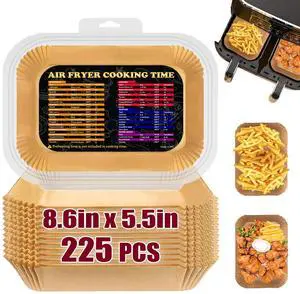 Air Fryer Liners for Ninja Dual, bella 4Qt Slim Airfryer Liners Disposable, Air Fryer Paper Liners for Ninja DZ201/DZ401/DZ550/SL401 and CHEFMAN 6 Quart Dual Basket, 225PCS Air Fryer Liners for Ninja Dual, bella 4Qt Slim Airfryer Liners Disposable, Air Fryer Paper Liners for Ninja DZ201/DZ401/DZ550/SL401 and CHEFMAN 6 Quart Dual Basket, 225PCS
