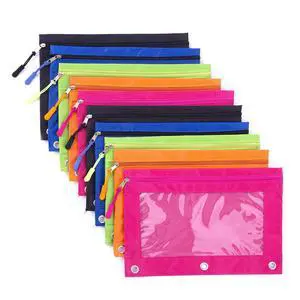 Pencil Pouch for 3 Ring Binder, Large Pencil Case with Clear Window, Metal Zipper Binder Pencil Pouches Fit Standard Binders, Durable Organizer for Office School Supplies 10Pack Pencil Pouch for 3 Ring Binder, Large Pencil Case with Clear Window, Metal Zipper Binder Pencil Pouches Fit Standard Binders, Durable Organizer for Office School Supplies 10Pack