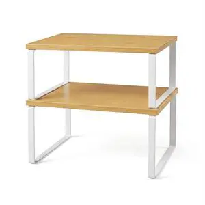 Kitchen Cabinet Organizer Shelf, Set of 2 Stackable Spice Rack Storage, Heavy Duty Metal & Wood Countertop Display Stand for Seasoning Bottles, Jars & Pantry EssentialsBamboo Kitchen Cabinet Organizer Shelf, Set of 2 Stackable Spice Rack Storage, Heavy Duty Metal & Wood Countertop Display Stand for Seasoning Bottles, Jars & Pantry EssentialsBamboo