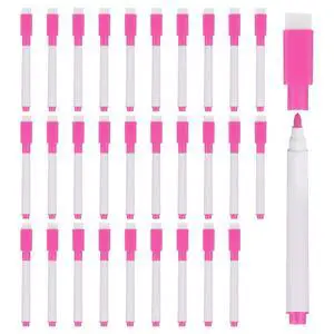 Dry Erase Marker Pens, 60 Pack Rose Red Ink Fine Point Low Odor Whiteboard with Eraser Cap for Office Home Classroom, White Pen Rod Dry Erase Marker Pens, 60 Pack Rose Red Ink Fine Point Low Odor Whiteboard with Eraser Cap for Office Home Classroom, White Pen Rod