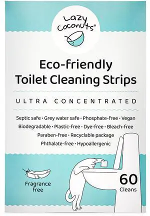 Toilet Bowl Cleaner Strips - 60 Cleans, Plastic-free, Dye-free, With Lemon Essential Oil Toilet Bowl Cleaner Strips - 60 Cleans, Plastic-free, Dye-free, With Lemon Essential Oil