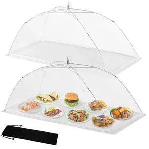 2 Pack Extra Large Mesh Food Covers for Outside (40 x 24 in) Collapsible and Reusable Food Tents Food Covers for Outdoors Picnic, BBQ, Camping, Party Supplies 2 Pack Extra Large Mesh Food Covers for Outside (40 x 24 in) Collapsible and Reusable Food Tents Food Covers for Outdoors Picnic, BBQ, Camping, Party Supplies