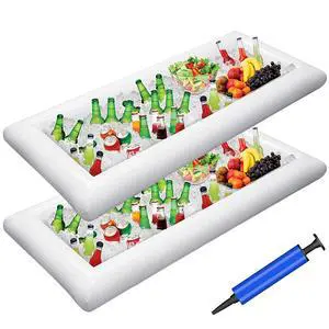 Inflatable Serving Bars Ice Buffet Salad Serving Trays Food Drink Holder Cooler Containers Indoor Outdoor BBQ Picnic Pool Party Supplies Luau Cooler w Drain Plug Inflatable Serving Bars Ice Buffet Salad Serving Trays Food Drink Holder Cooler Containers Indoor Outdoor BBQ Picnic Pool Party Supplies Luau Cooler w Drain Plug